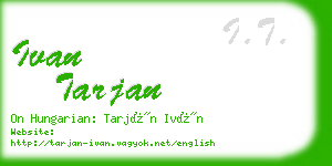 ivan tarjan business card